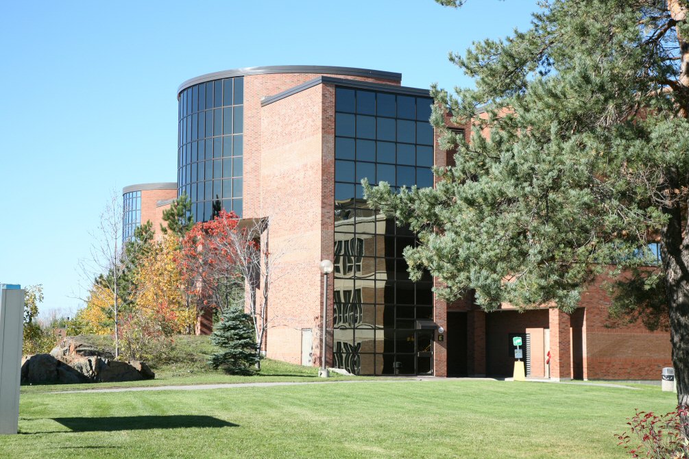 Photo of exterior of J.N. Desmarais Library